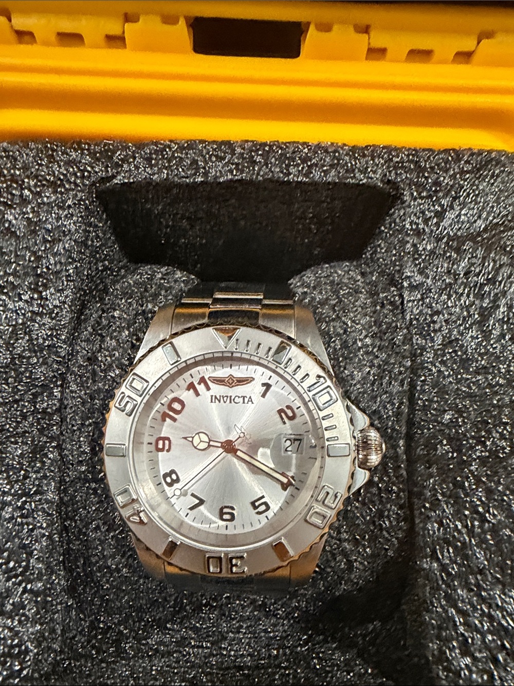 Invicta Silver Men's Stainless Steel Watch with Numeric Dial